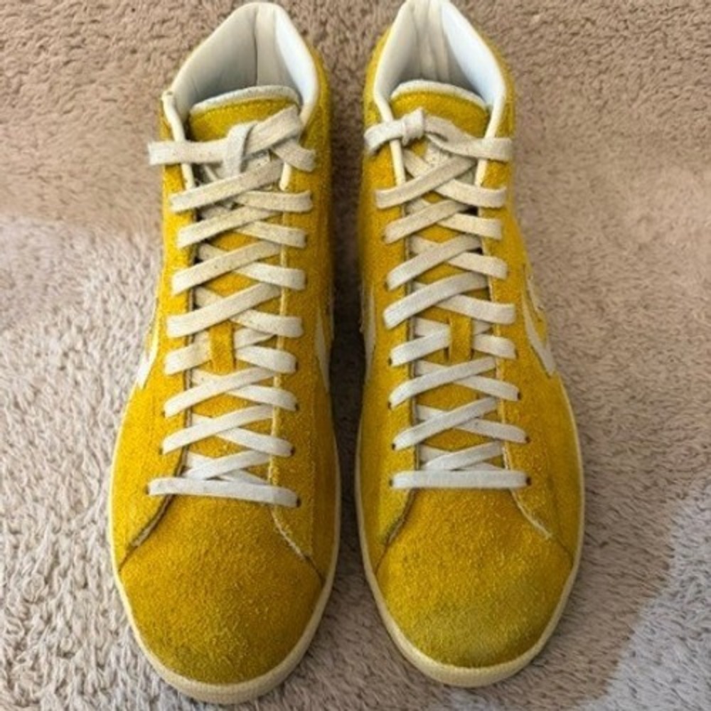 Converse Pro Leather PL 76 Ox Mens 10.5 Yellow Hairy Suede High Top 155339C - Picture 3 of 10